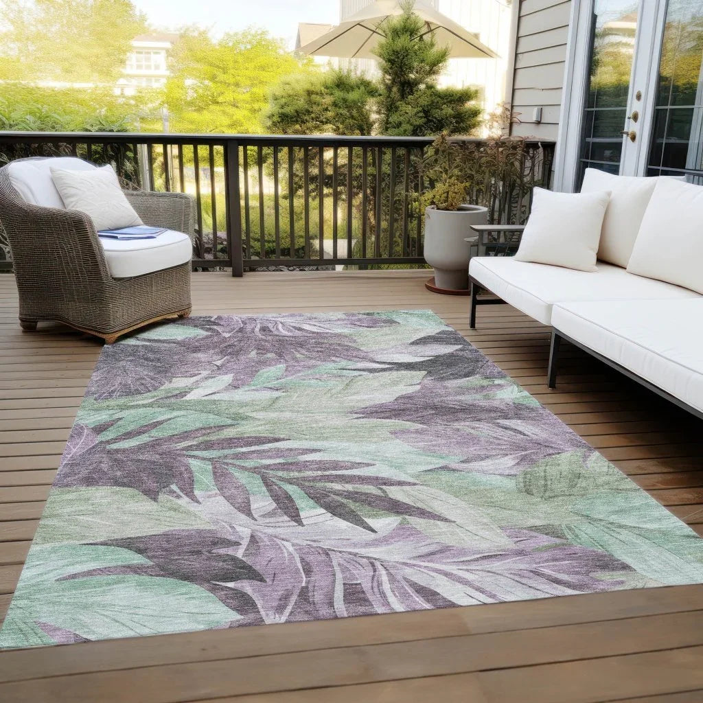 LOOMLAN Rugs Filone Purple Washable Indoor-Outdoor Rug