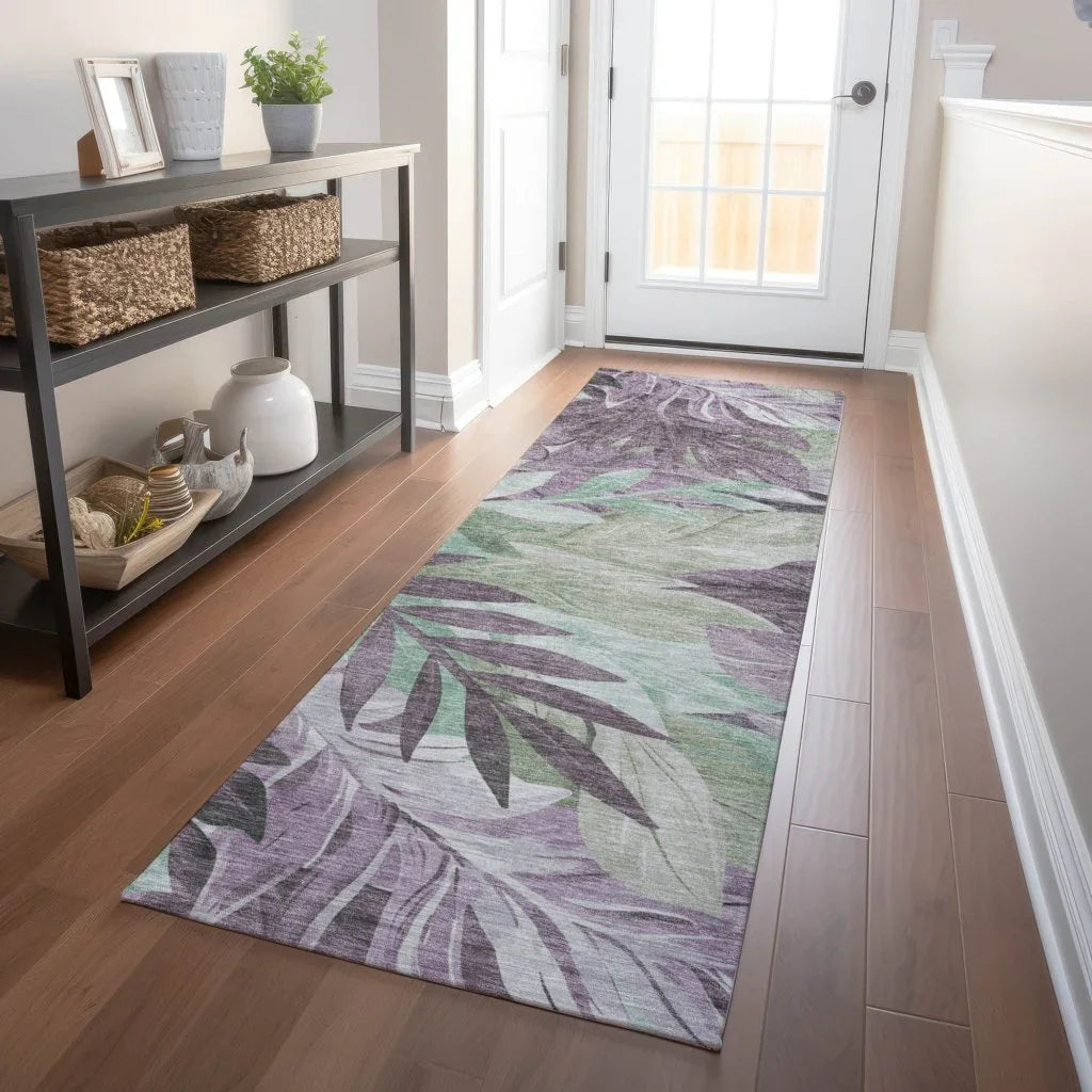 LOOMLAN Rugs Filone Purple Washable Indoor-Outdoor Rug