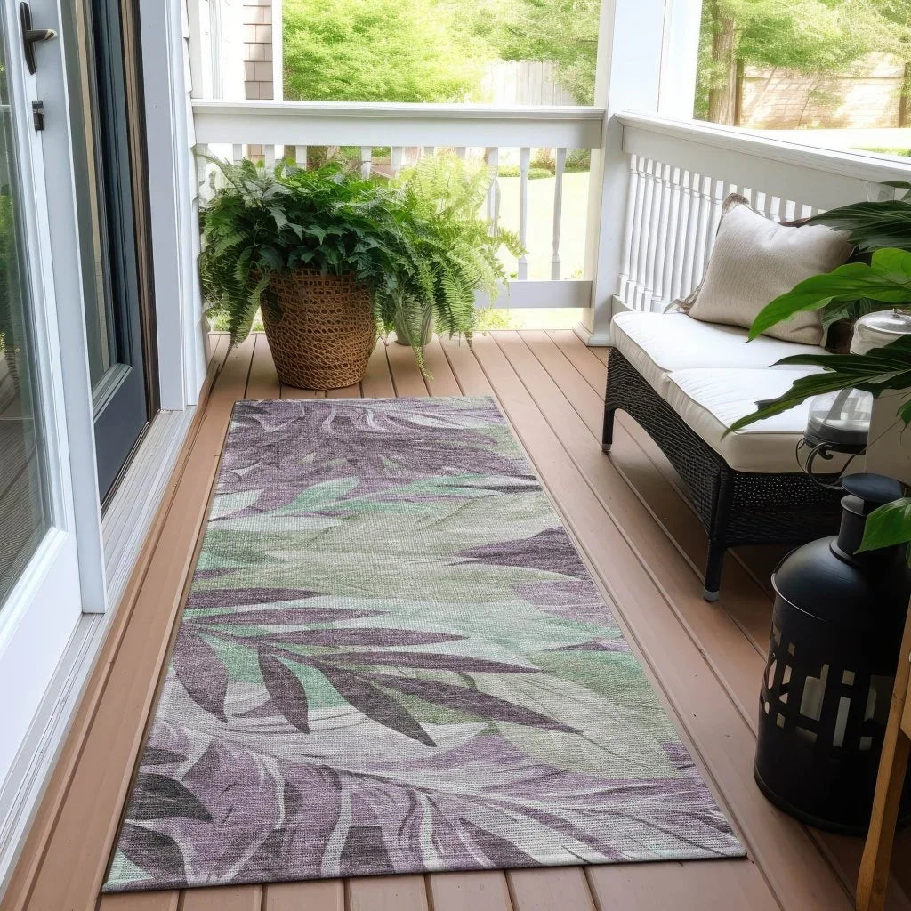 LOOMLAN Rugs Filone Purple Washable Indoor-Outdoor Rug