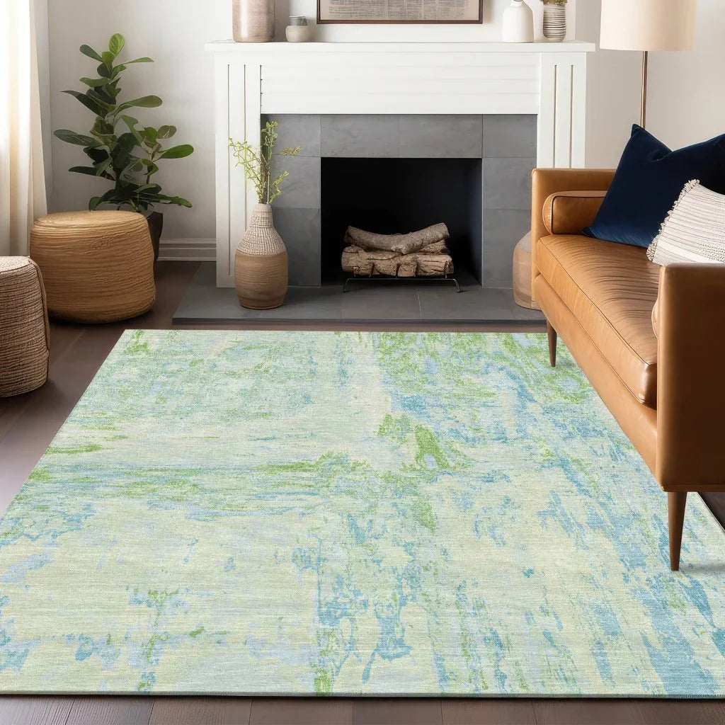 LOOMLAN Rugs Floraé Green Washable Indoor-Outdoor Rug
