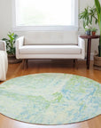 LOOMLAN Rugs Floraé Green Washable Indoor-Outdoor Rug