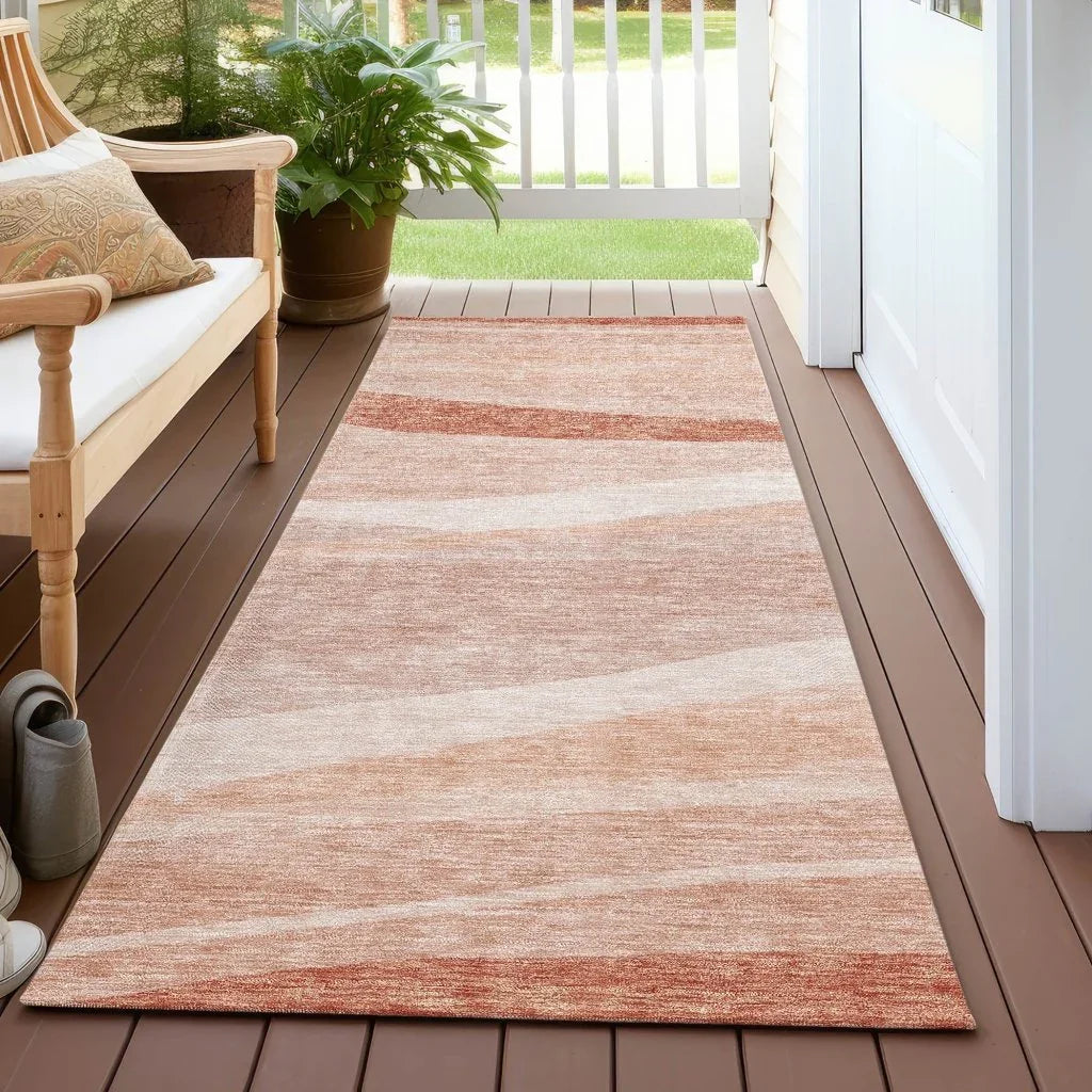 LOOMLAN Rugs Florence Orange Washable Indoor-Outdoor Rug