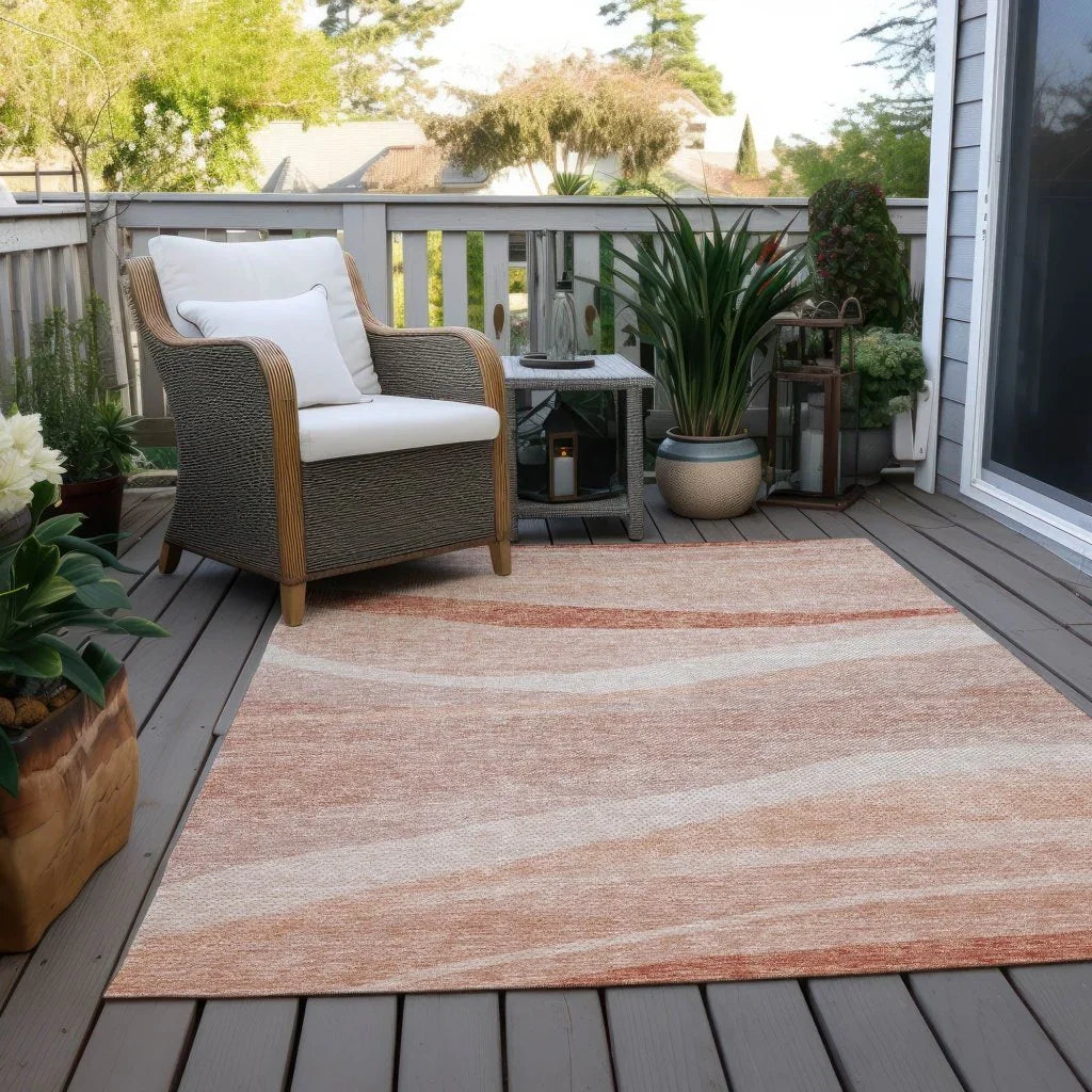 LOOMLAN Rugs Florence Orange Washable Indoor-Outdoor Rug