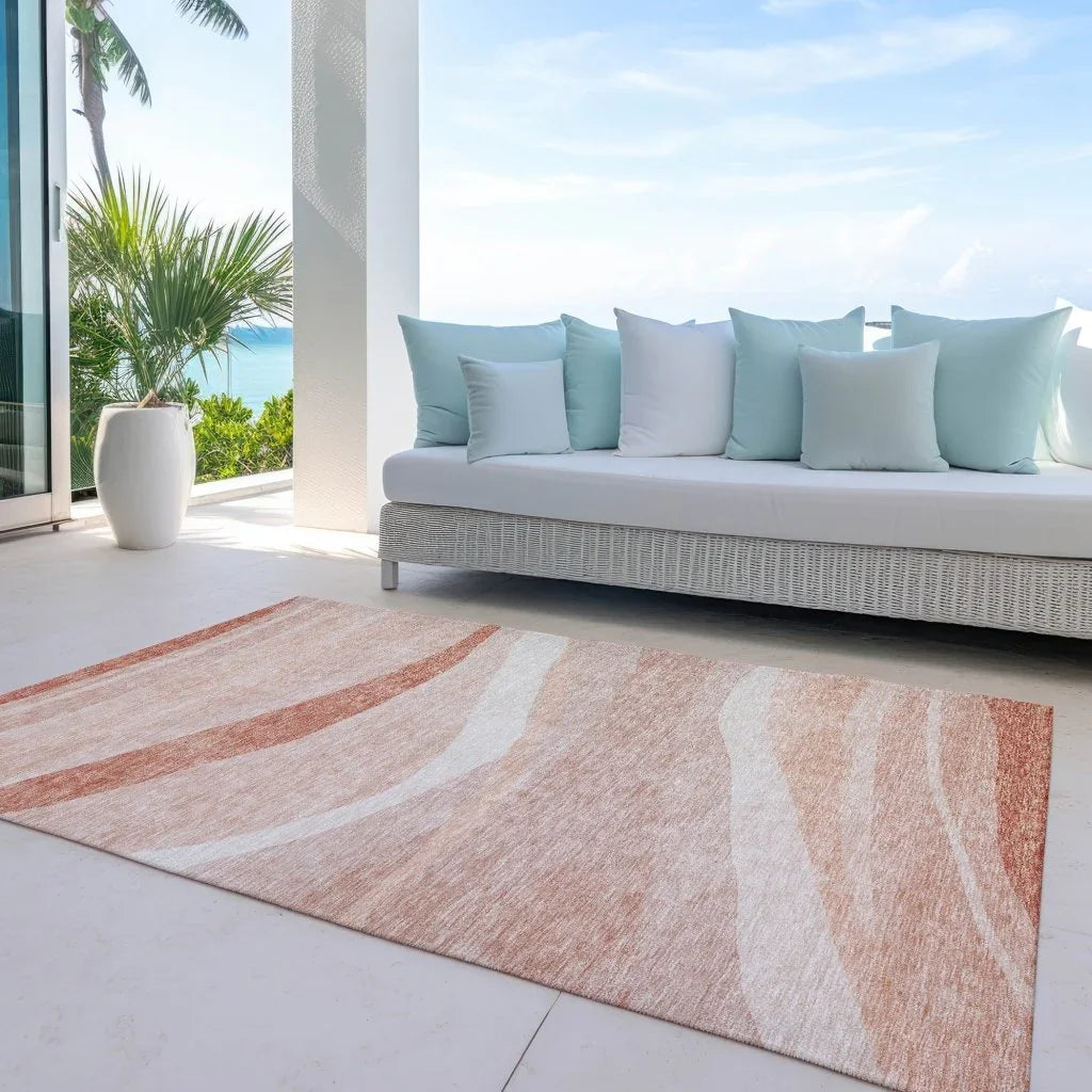 LOOMLAN Rugs Florence Orange Washable Indoor-Outdoor Rug