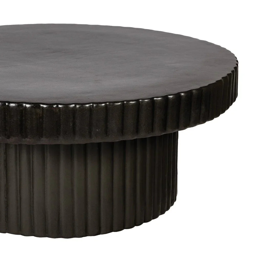 Flute Ceramic Glazed Patio Coffee Table - LOOMLAN - Seasonal Living - Outdoor Coffee Tables