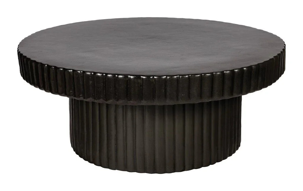Flute Ceramic Glazed Patio Coffee Table - LOOMLAN - Seasonal Living - Outdoor Coffee Tables