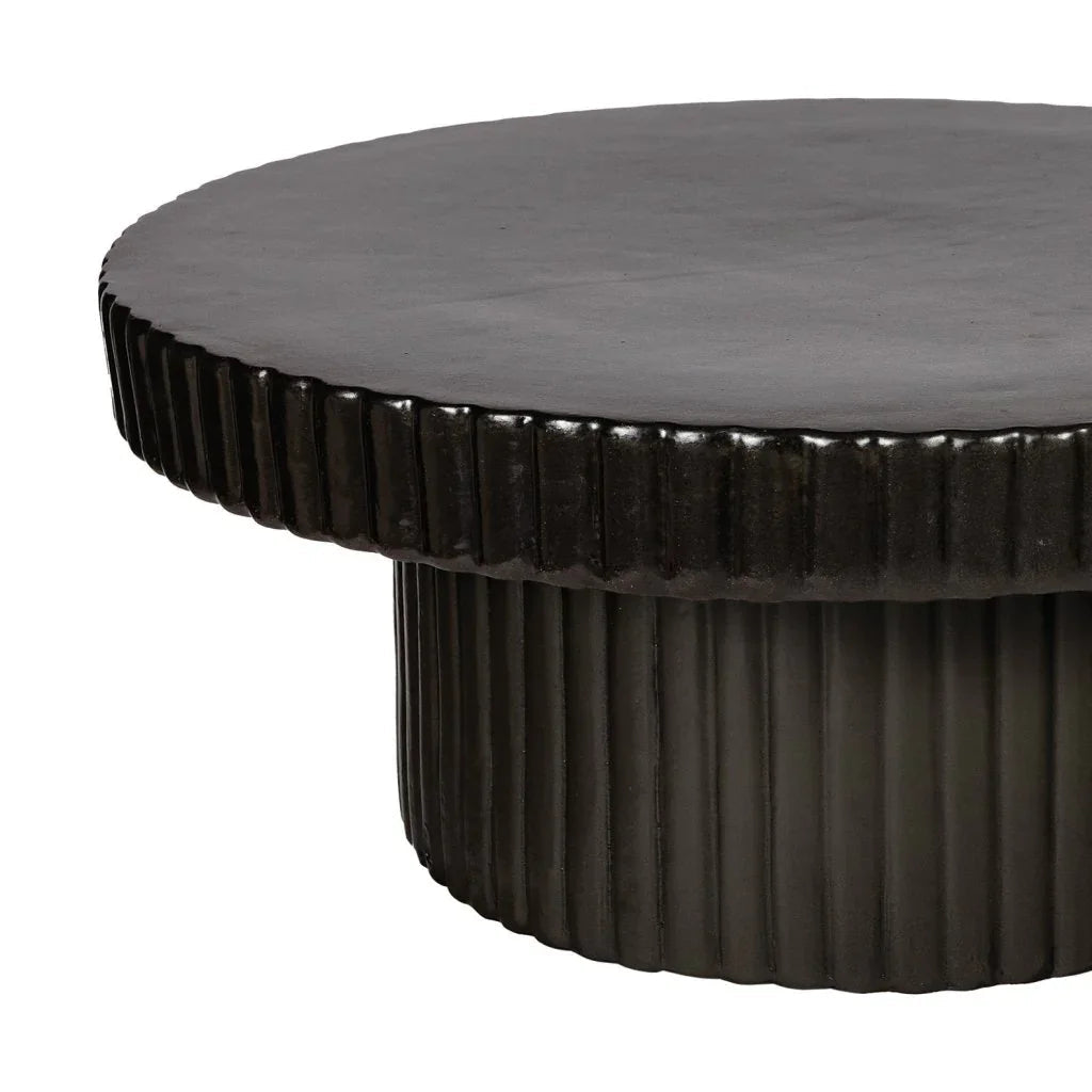 Flute Ceramic Glazed Patio Coffee Table - LOOMLAN - Seasonal Living - Outdoor Coffee Tables