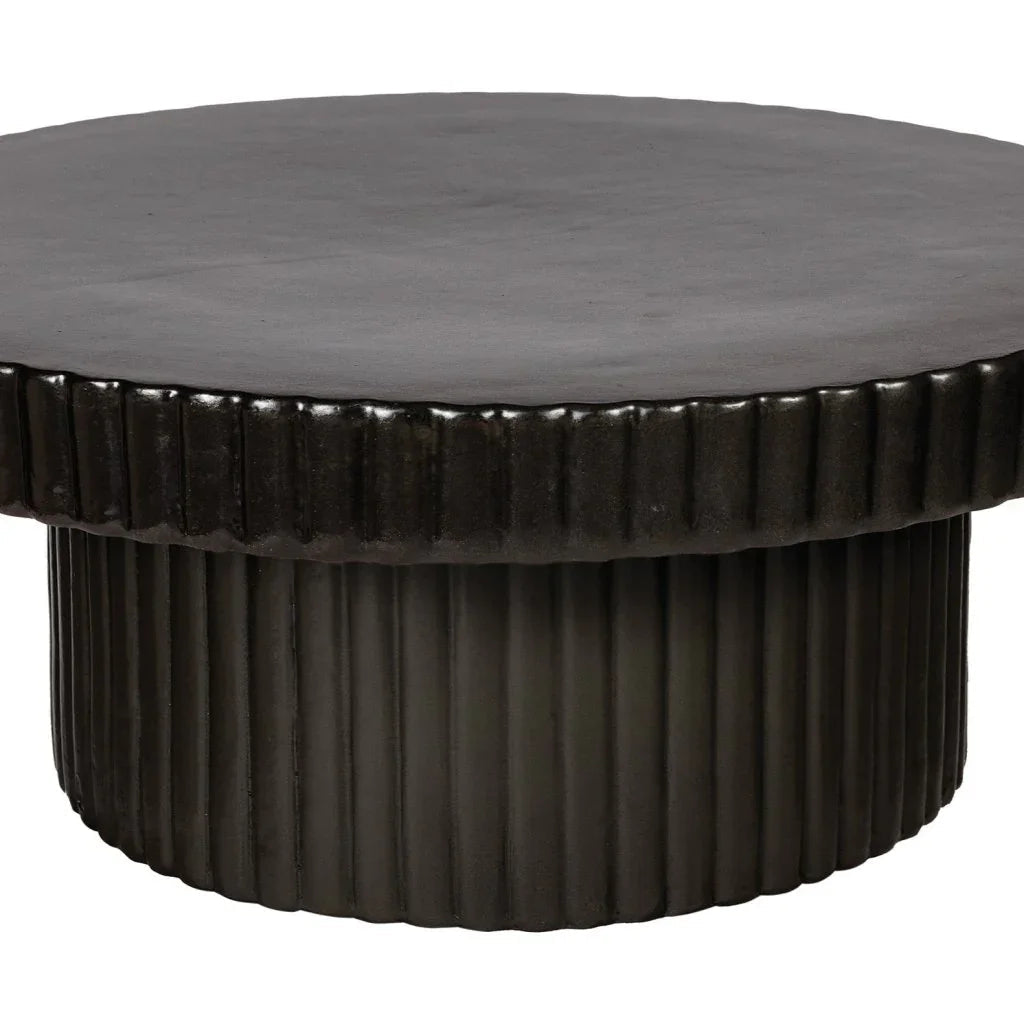 Flute Ceramic Glazed Patio Coffee Table - LOOMLAN - Seasonal Living - Outdoor Coffee Tables