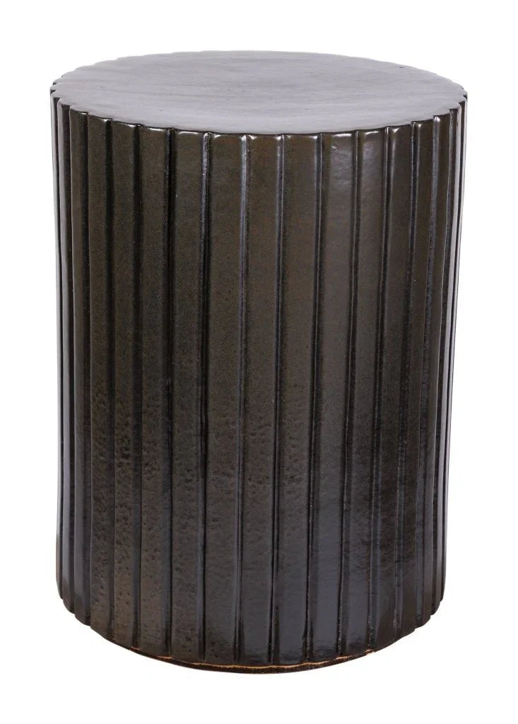 Seasonal Living Flute Ceramic Round Patio Accent Table