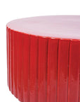 Seasonal Living Flute Ceramic Round Patio Accent Table