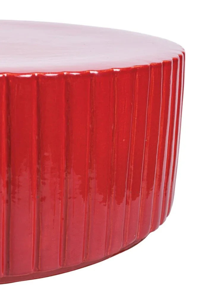 Seasonal Living Flute Ceramic Round Patio Accent Table
