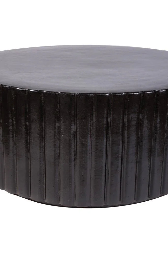 Seasonal Living Flute Ceramic Round Patio Accent Table
