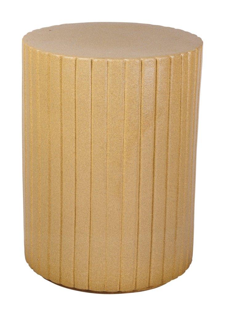 Seasonal Living Flute Ceramic Round Patio Accent Table