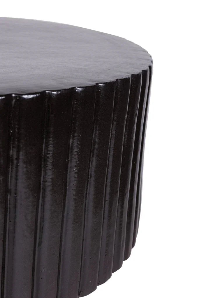 Seasonal Living Flute Ceramic Round Patio Accent Table