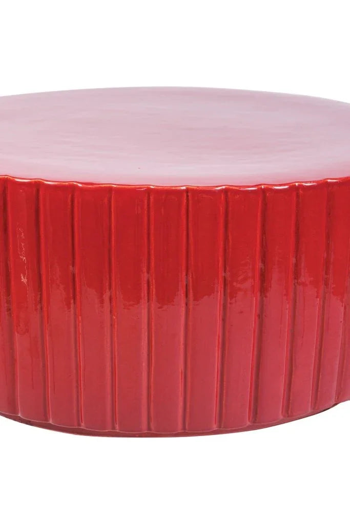 Seasonal Living Flute Ceramic Round Patio Accent Table