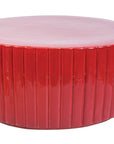 Seasonal Living Flute Ceramic Round Patio Accent Table