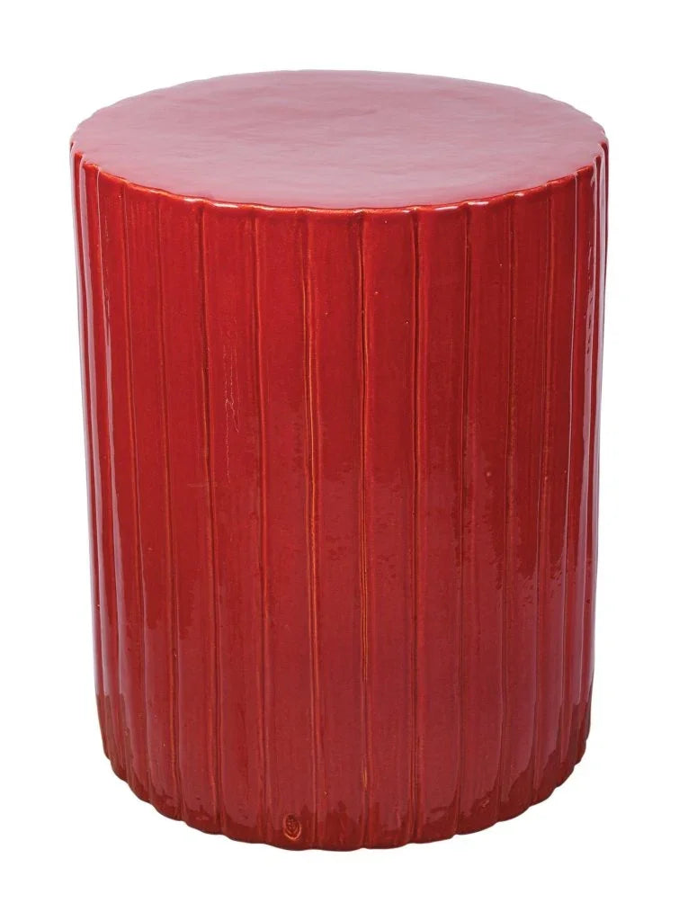 Seasonal Living Flute Ceramic Round Patio Accent Table