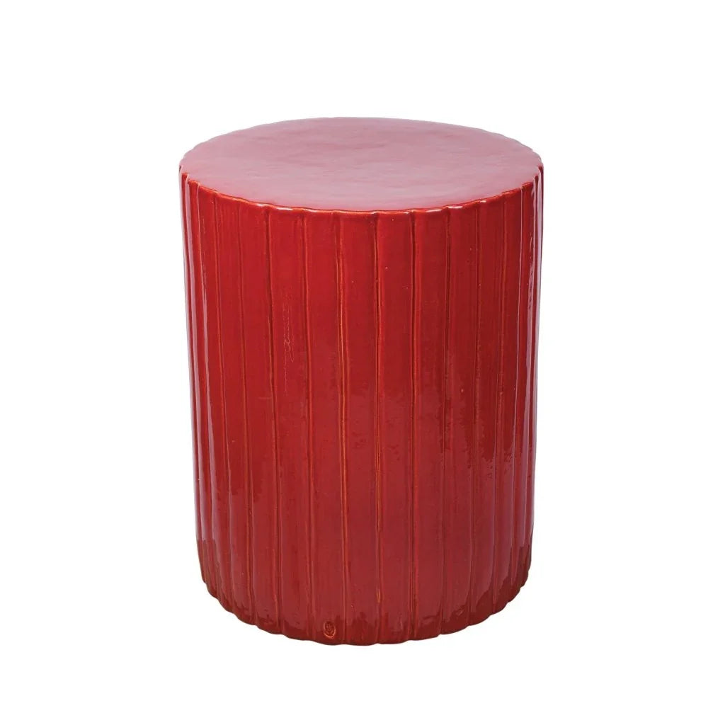 Seasonal Living Flute Ceramic Round Patio Accent Table