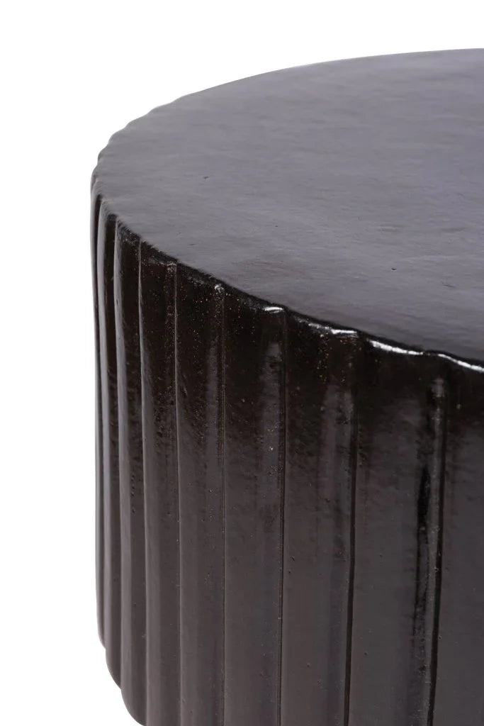 Seasonal Living Flute Ceramic Round Patio Accent Table