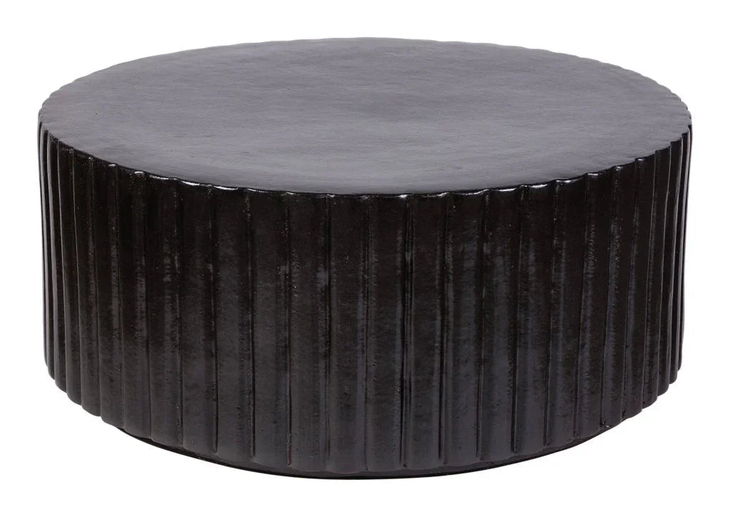 Seasonal Living Flute Ceramic Round Patio Accent Table