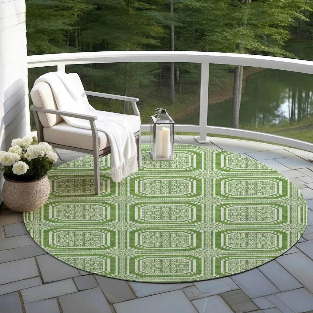 LOOMLAN Rugs Flutira Green Washable Indoor-Outdoor Rug