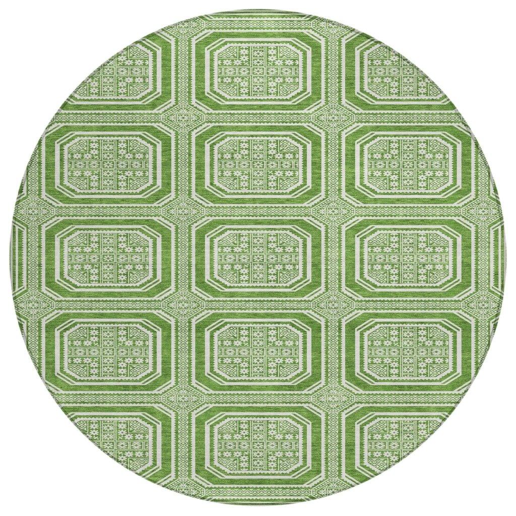 LOOMLAN Rugs Flutira Green Washable Indoor-Outdoor Rug
