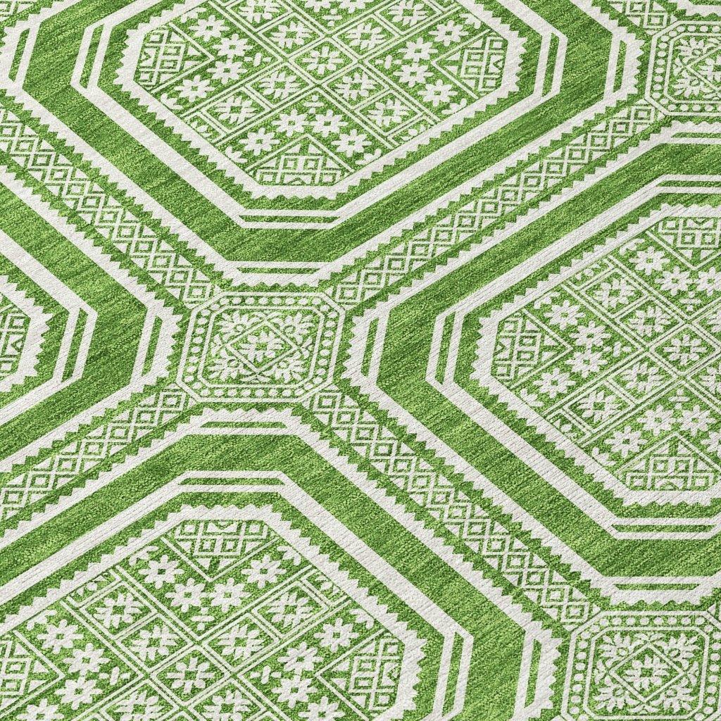 LOOMLAN Rugs Flutira Green Washable Indoor-Outdoor Rug