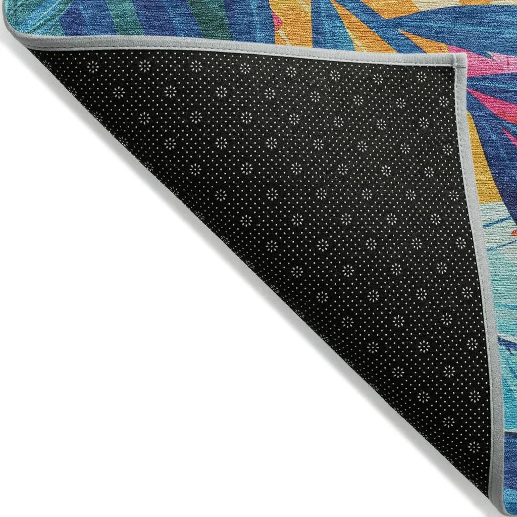 LOOMLAN Rugs Frayura Blue Washable Indoor-Outdoor Rug