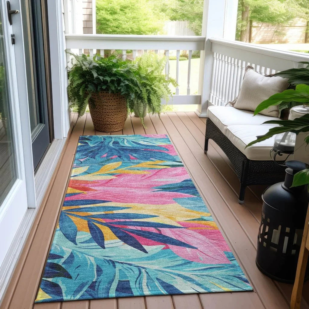 LOOMLAN Rugs Frayura Blue Washable Indoor-Outdoor Rug