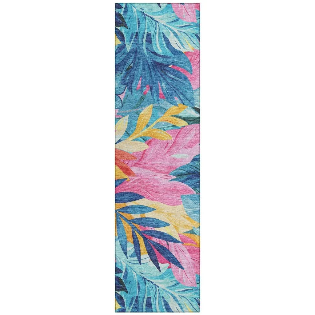 LOOMLAN Rugs Frayura Blue Washable Indoor-Outdoor Rug
