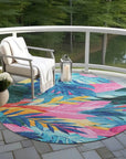 LOOMLAN Rugs Frayura Blue Washable Indoor-Outdoor Rug