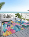 LOOMLAN Rugs Frayura Blue Washable Indoor-Outdoor Rug