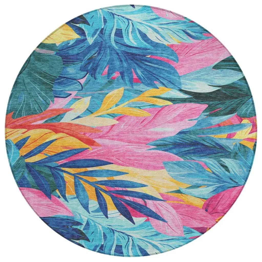 LOOMLAN Rugs Frayura Blue Washable Indoor-Outdoor Rug