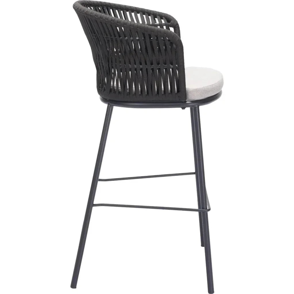 Freycinet Barstool Black - LOOMLAN - Zuo Modern - Outdoor Bar Stools