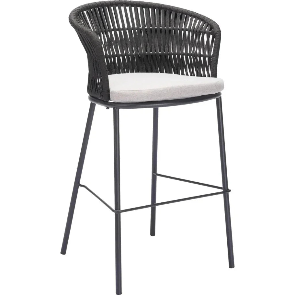 Freycinet Barstool Black - LOOMLAN - Zuo Modern - Outdoor Bar Stools