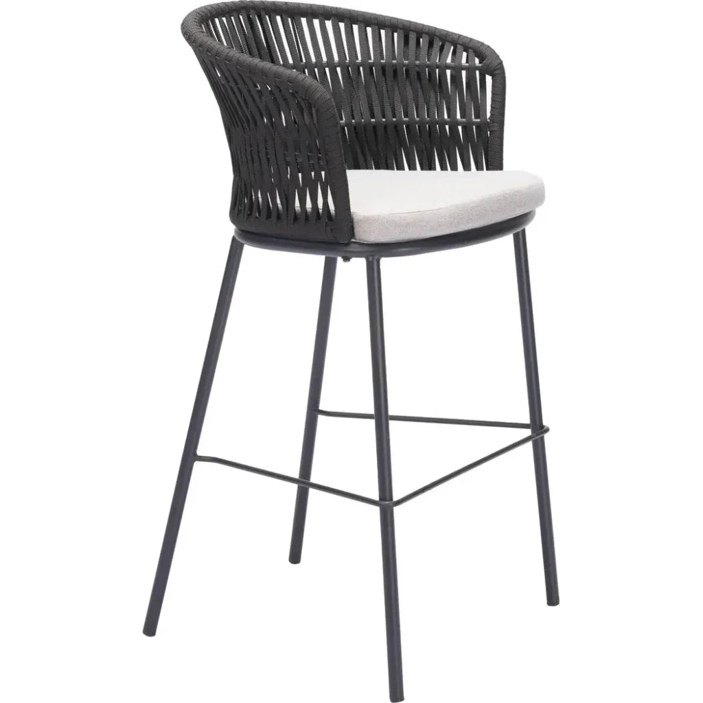 Freycinet Barstool Black - LOOMLAN - Zuo Modern - Outdoor Bar Stools