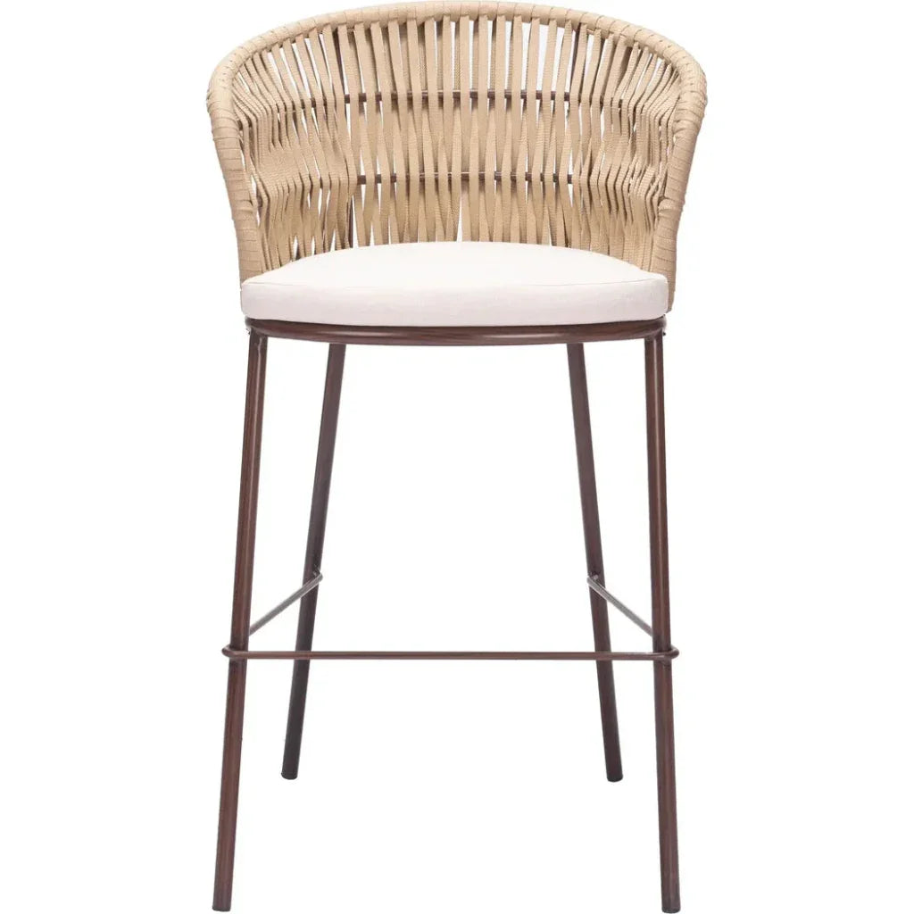 Freycinet Barstool Natural - LOOMLAN - Zuo Modern - Outdoor Bar Stools