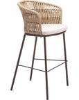 Freycinet Barstool Natural - LOOMLAN - Zuo Modern - Outdoor Bar Stools