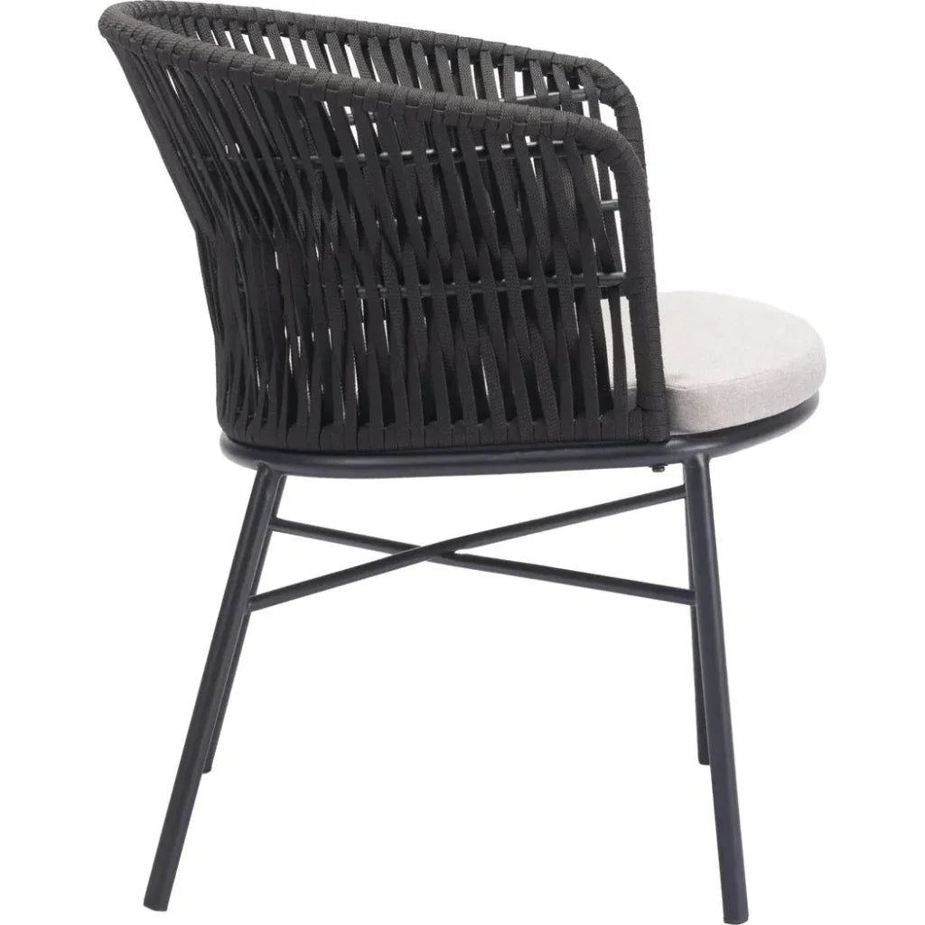 Freycinet Dining Chair (Set of 2) Black - LOOMLAN - Zuo Modern - Outdoor Dining Chairs