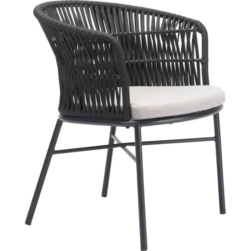 Freycinet Dining Chair (Set of 2) Black - LOOMLAN - Zuo Modern - Outdoor Dining Chairs