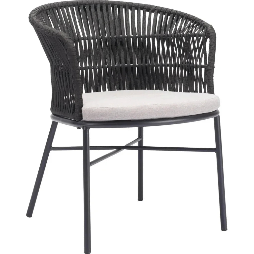 Freycinet Dining Chair (Set of 2) Black - LOOMLAN - Zuo Modern - Outdoor Dining Chairs