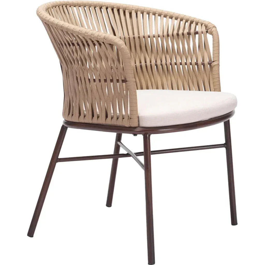 Freycinet Dining Chair (Set of 2) Natural - LOOMLAN - Zuo Modern - Outdoor Dining Chairs