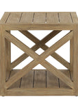 Coastal Teak X Shape Outdoor End Table