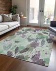 Gemelis Green Washable Indoor - Outdoor Rug - LOOMLAN - LOOMLAN Rugs - Outdoor Rugs