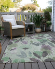 Gemelis Green Washable Indoor - Outdoor Rug - LOOMLAN - LOOMLAN Rugs - Outdoor Rugs