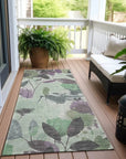 Gemelis Green Washable Indoor - Outdoor Rug - LOOMLAN - LOOMLAN Rugs - Outdoor Rugs