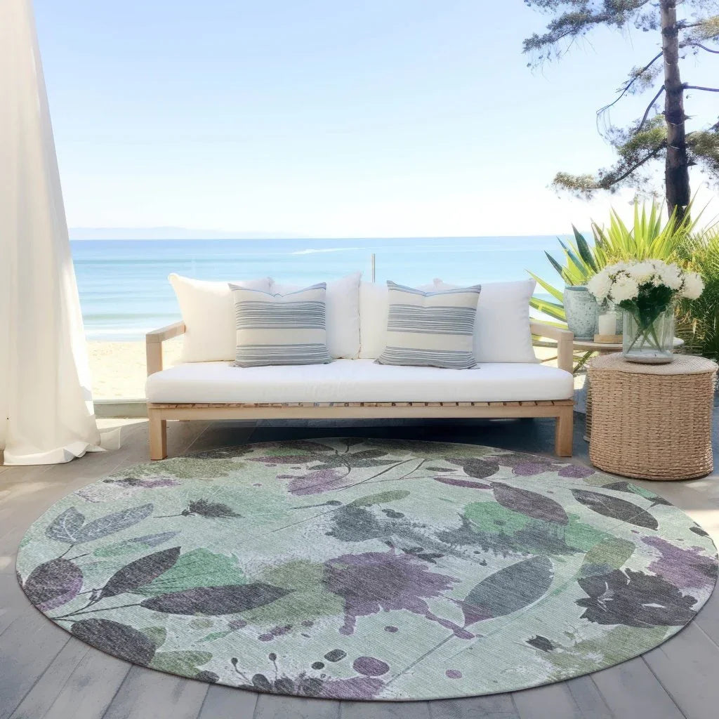 Gemelis Green Washable Indoor - Outdoor Rug - LOOMLAN - LOOMLAN Rugs - Outdoor Rugs