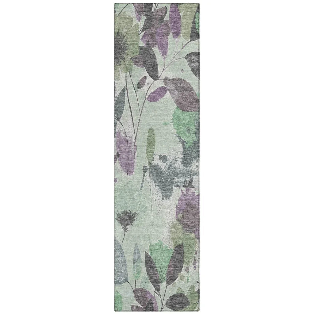 Gemelis Green Washable Indoor - Outdoor Rug - LOOMLAN - LOOMLAN Rugs - Outdoor Rugs