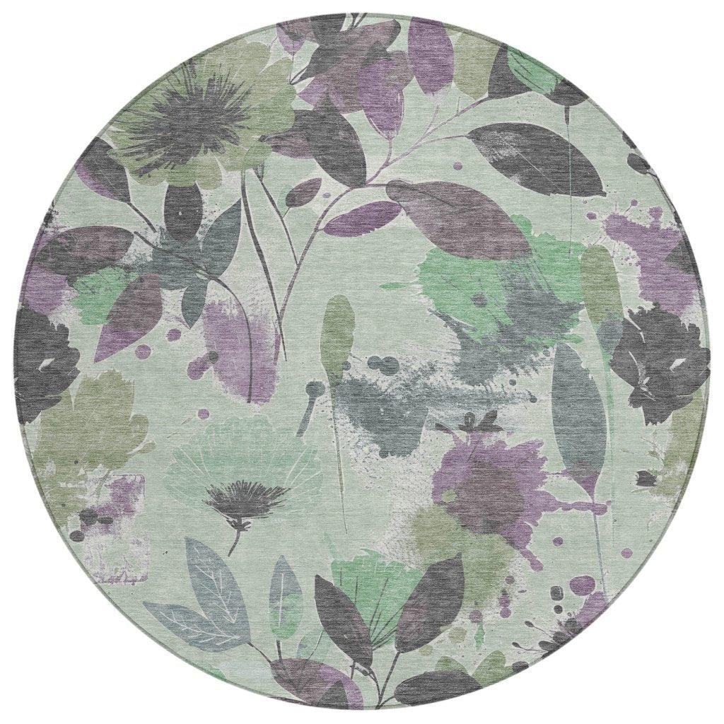 Gemelis Green Washable Indoor - Outdoor Rug - LOOMLAN - LOOMLAN Rugs - Outdoor Rugs