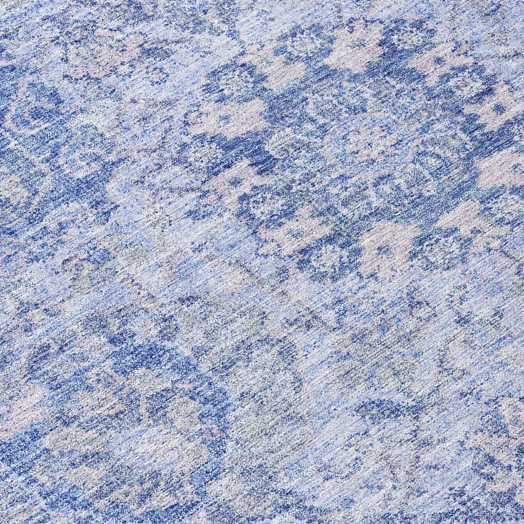 LOOMLAN Rugs Geneva Blue Washable Indoor-Outdoor Rug